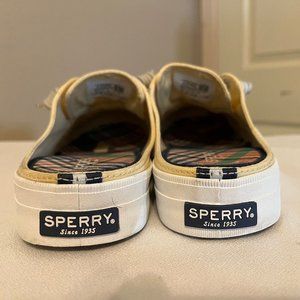 Sperry Top-Siders Women's Size = 10 Crest Vibe Slide Sneaker Beige Canvas STS848